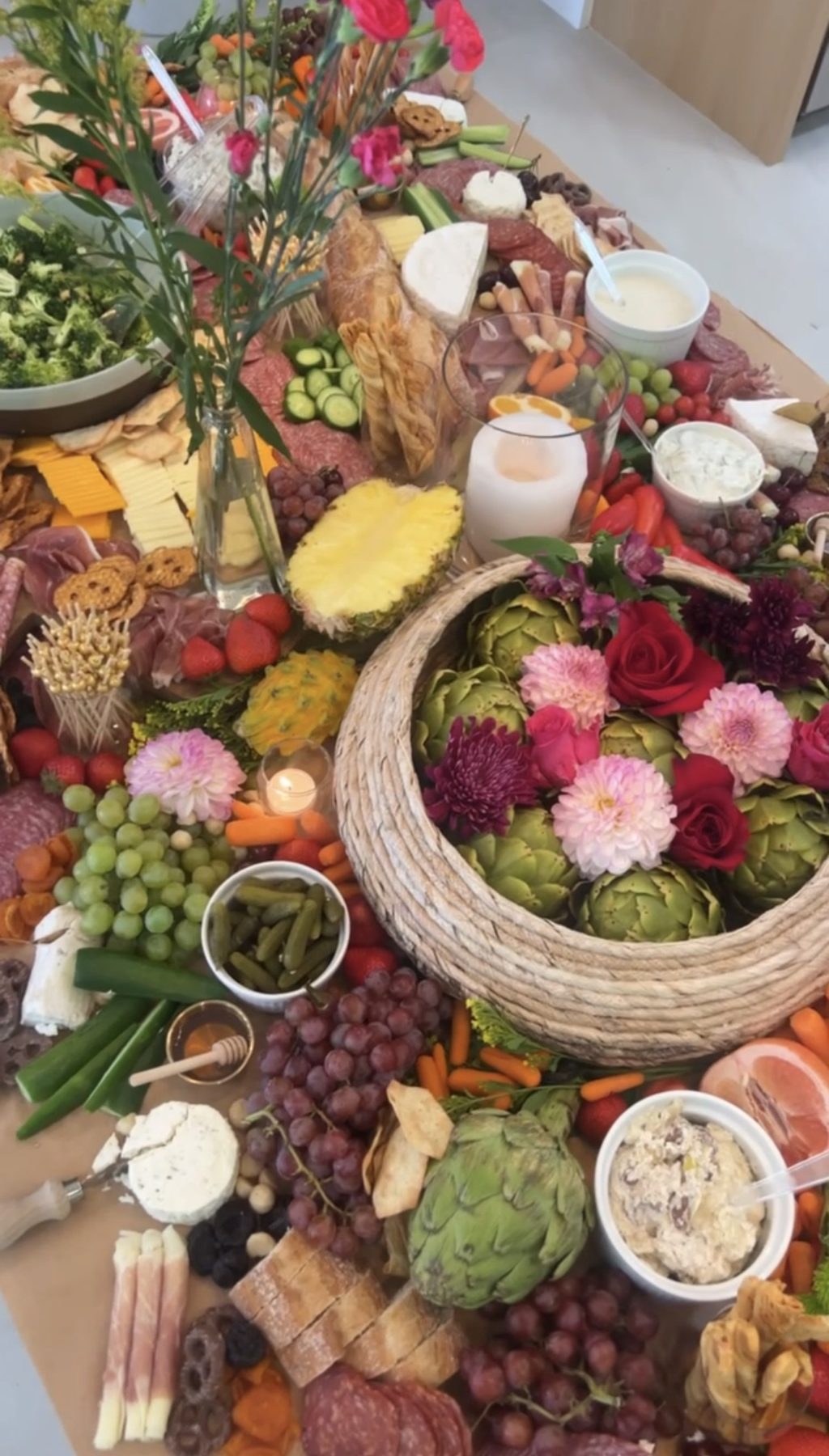 Elevated grazing table spread for Beauty on the Bluff